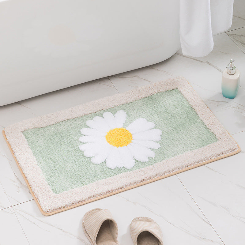 New cartoon daisy carpet at the bathroom door, floor mat, bathroom non-slip mat, bedroom absorbent cartoon foot mat