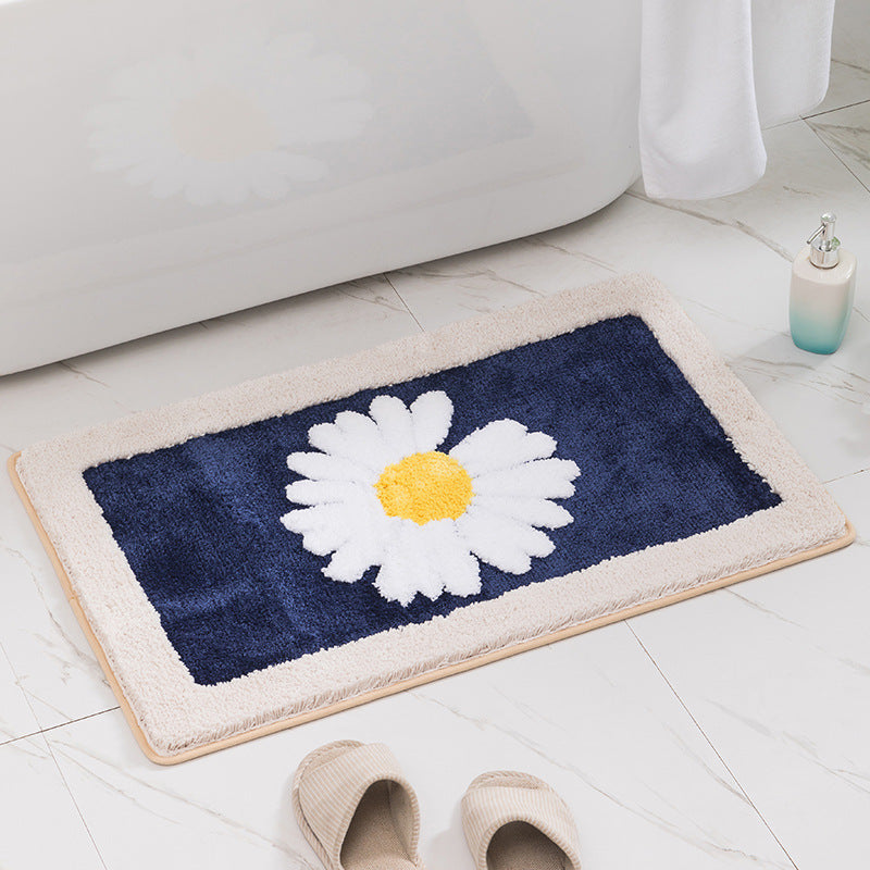 New cartoon daisy carpet at the bathroom door, floor mat, bathroom non-slip mat, bedroom absorbent cartoon foot mat