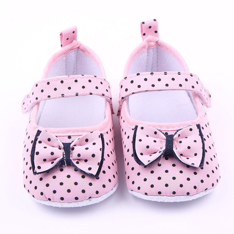 Polka dot bow princess shoes toddler shoes baby shoes 0-1 years old