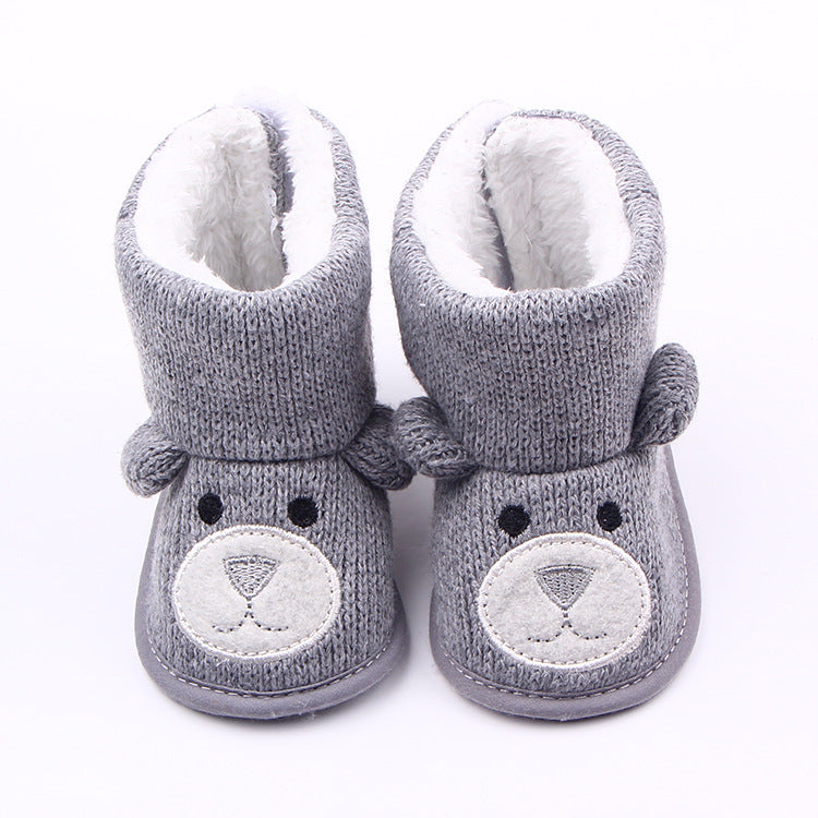 New styles for autumn and winter, bear knitting and cashmere baby shoes, toddler shoes, baby shoes and boots