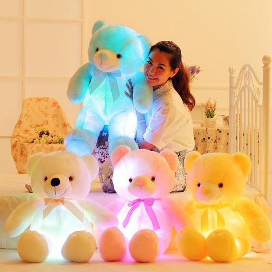 Luminous music recording doll plush toy teddy bear doll girl birthday gift