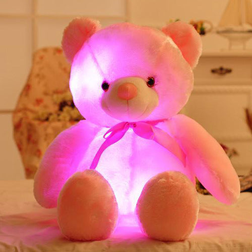 Luminous music recording doll plush toy teddy bear doll girl birthday gift