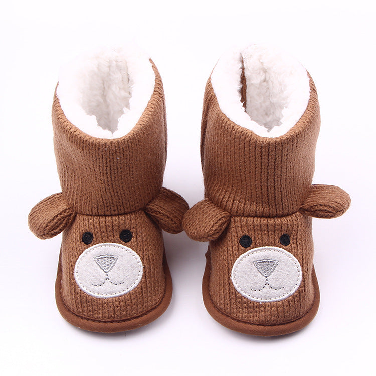 New styles for autumn and winter, bear knitting and cashmere baby shoes, toddler shoes, baby shoes and boots