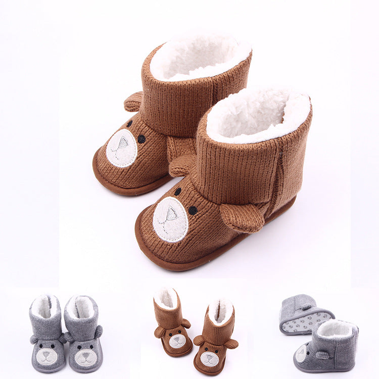 New styles for autumn and winter, bear knitting and cashmere baby shoes, toddler shoes, baby shoes and boots