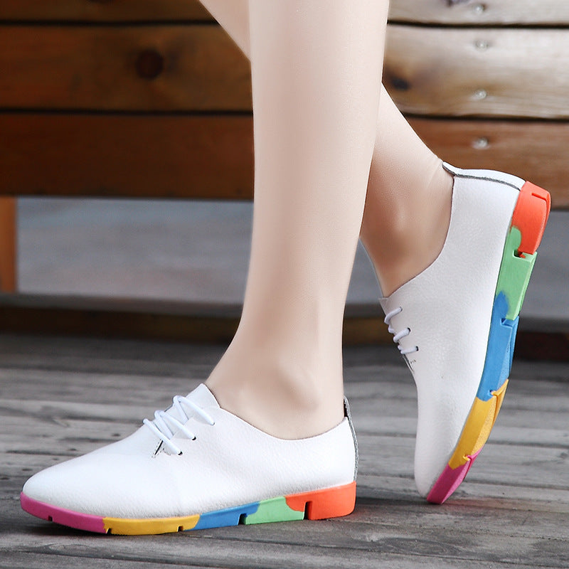 European and American flat single shoes pointed toe soft bottom casual shoes