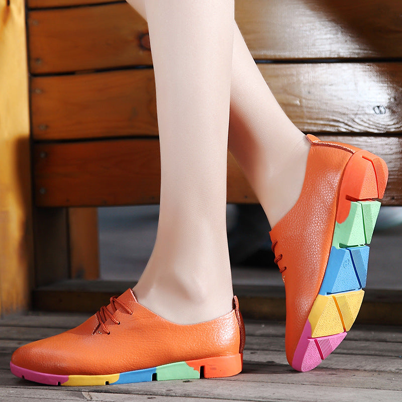 European and American flat single shoes pointed toe soft bottom casual shoes