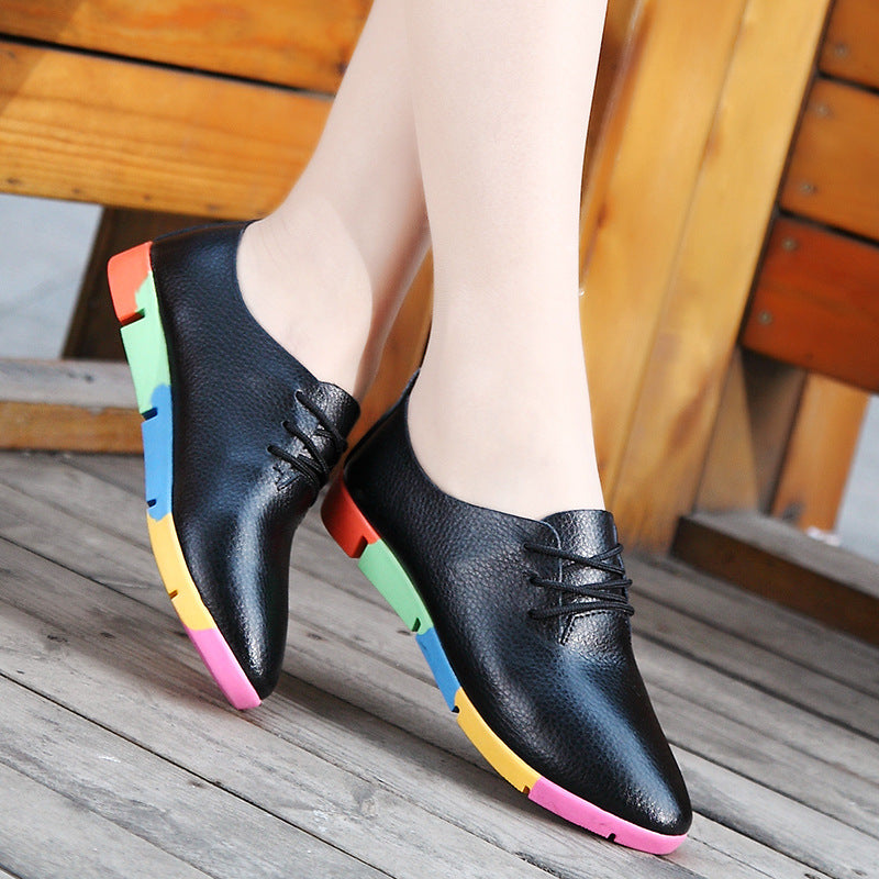 European and American flat single shoes pointed toe soft bottom casual shoes