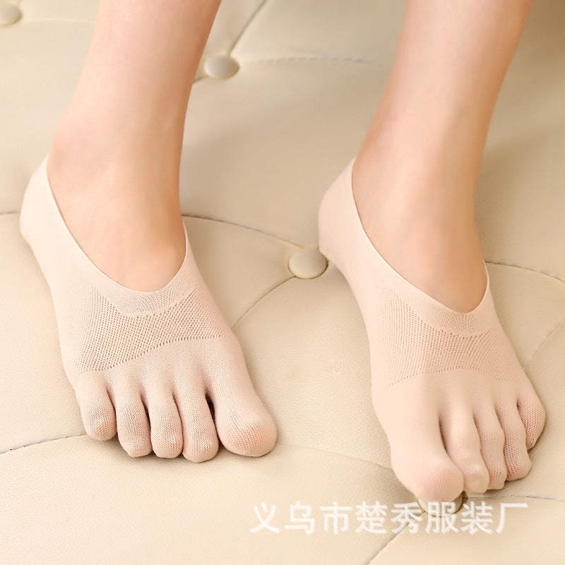 Socks women thin yoga five-finger stockings ice silk breathable ultra-thin silicone non-slip socks