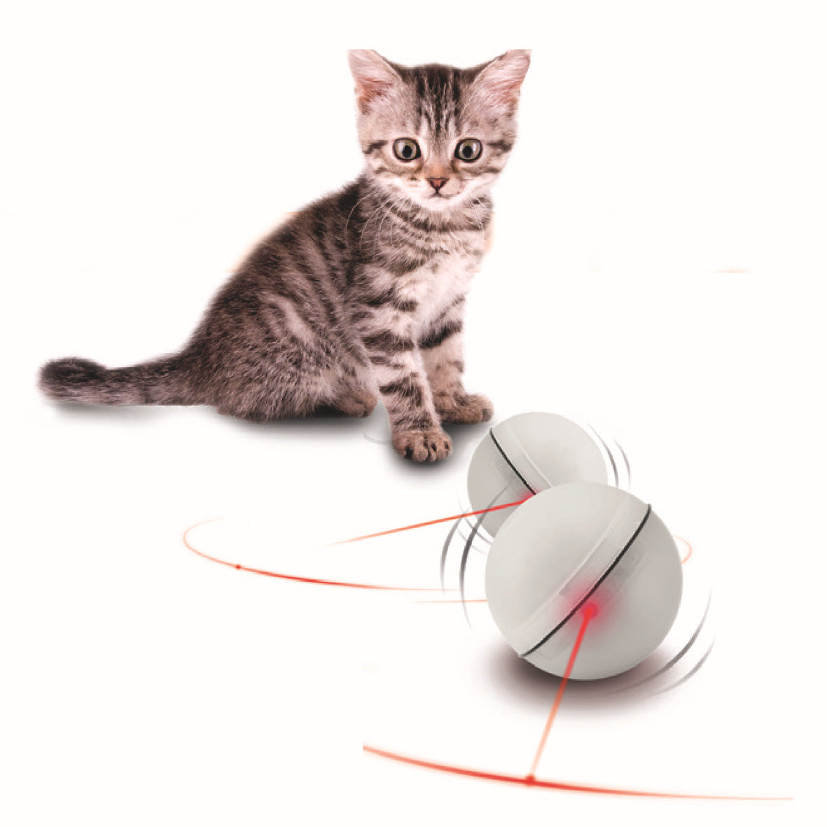 Electric laser funny cat toy LED rolling cat toy glowing ball cat funny toy vibrato