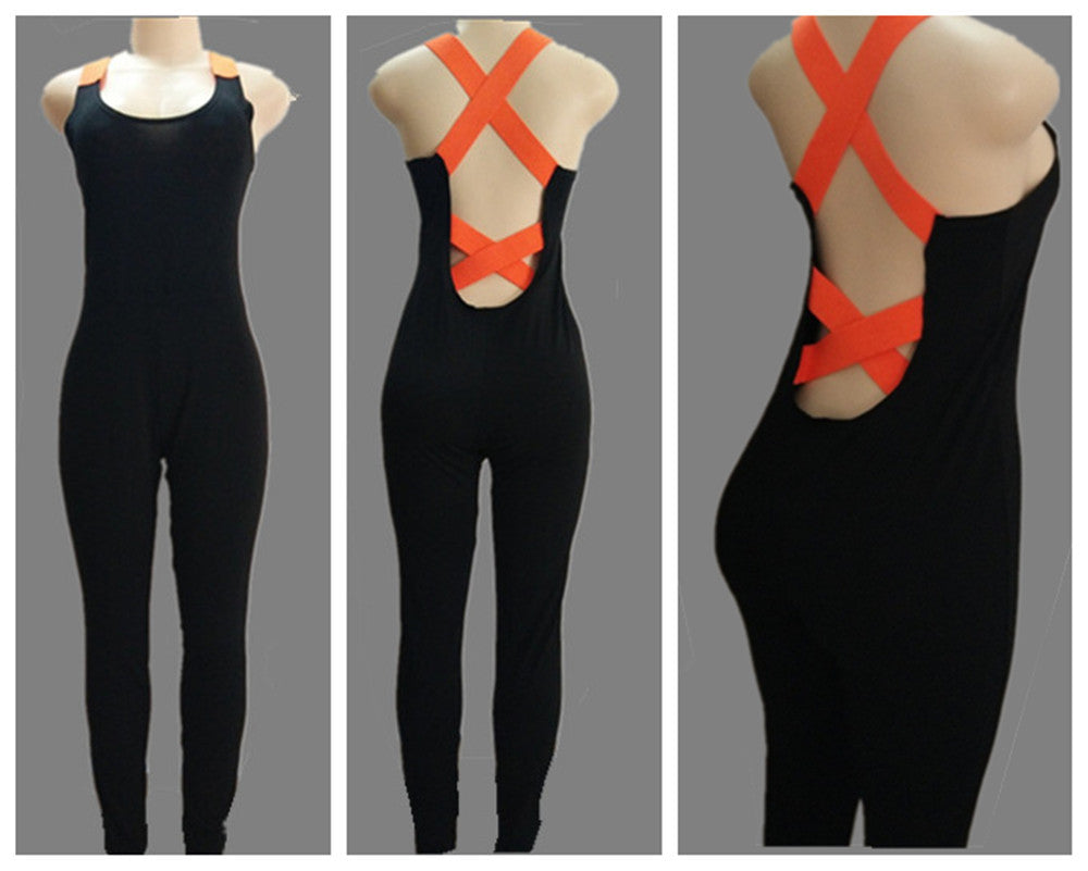 Sportswear Fashion Bandage Elastic Jumpsuit