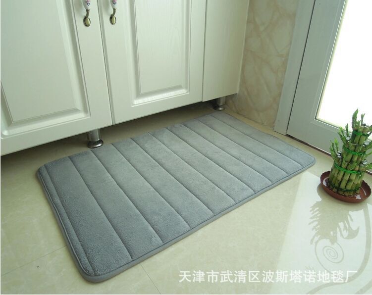 Thick coral fleece memory foam carpet floor mat bathroom kitchen absorbent non-slip foot mat