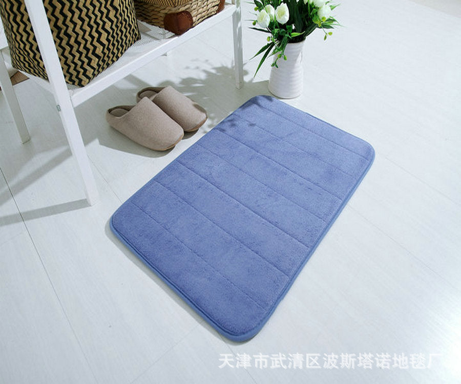 Thick coral fleece memory foam carpet floor mat bathroom kitchen absorbent non-slip foot mat