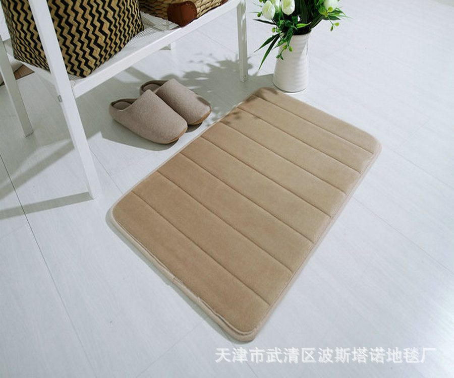 Thick coral fleece memory foam carpet floor mat bathroom kitchen absorbent non-slip foot mat