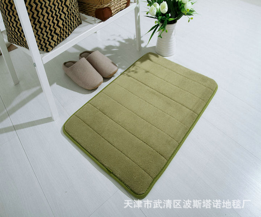 Thick coral fleece memory foam carpet floor mat bathroom kitchen absorbent non-slip foot mat