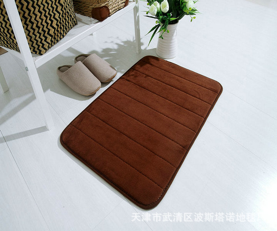 Thick coral fleece memory foam carpet floor mat bathroom kitchen absorbent non-slip foot mat