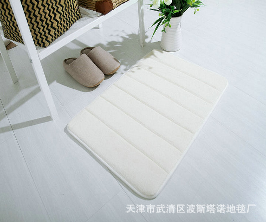 Thick coral fleece memory foam carpet floor mat bathroom kitchen absorbent non-slip foot mat