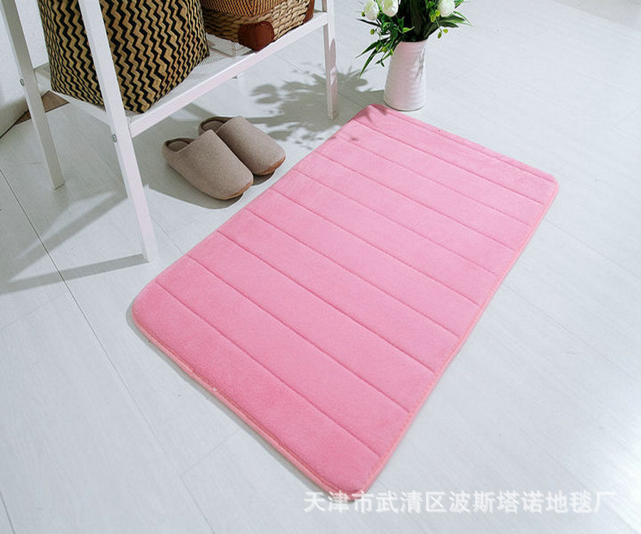 Thick coral fleece memory foam carpet floor mat bathroom kitchen absorbent non-slip foot mat