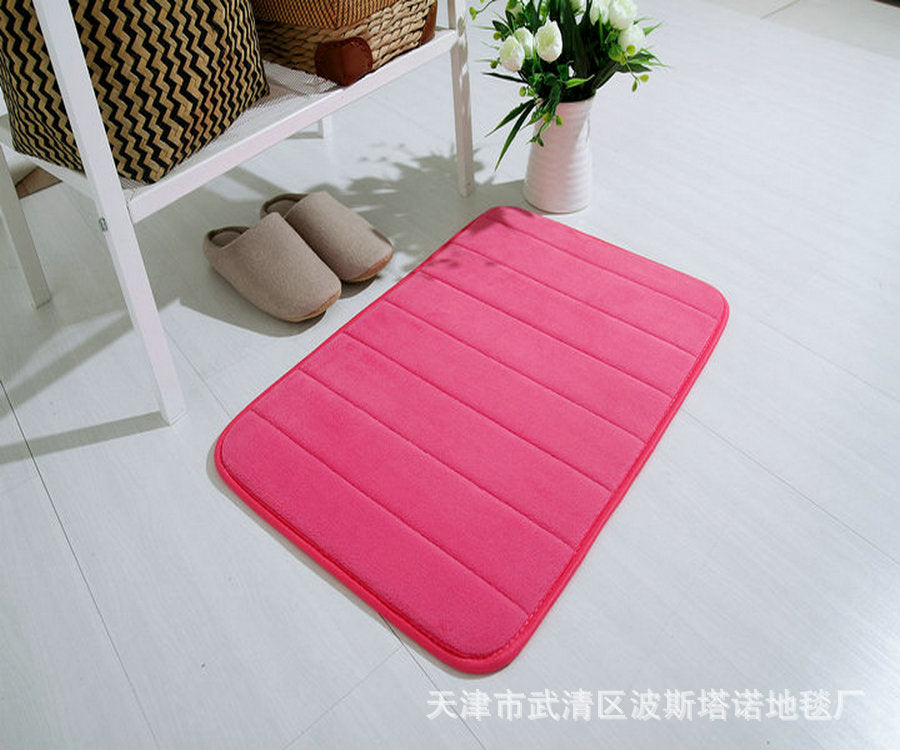 Thick coral fleece memory foam carpet floor mat bathroom kitchen absorbent non-slip foot mat