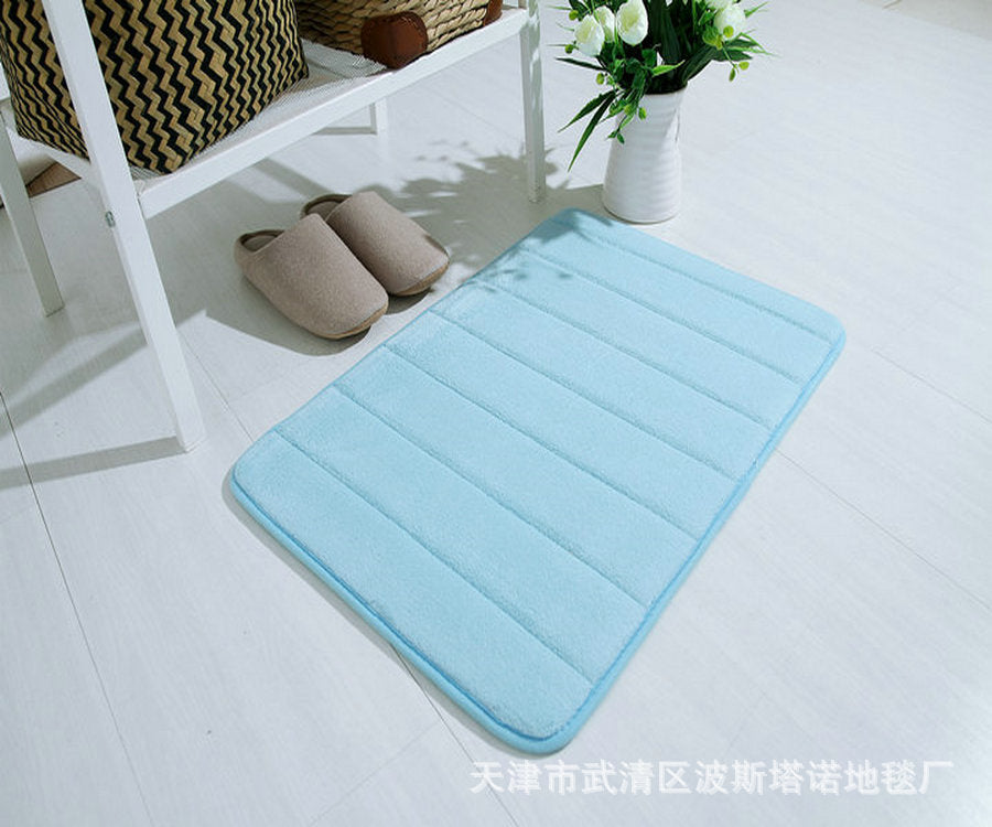 Thick coral fleece memory foam carpet floor mat bathroom kitchen absorbent non-slip foot mat