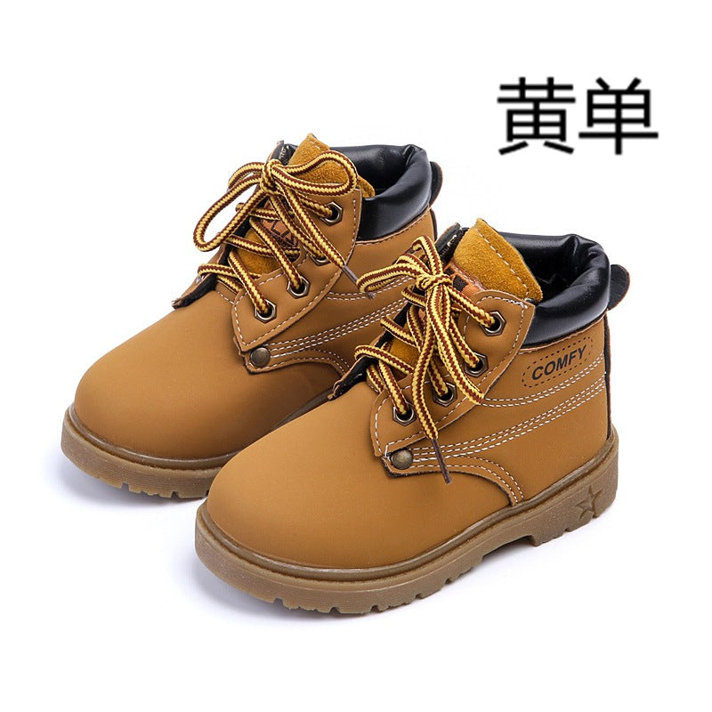 Children's snow boots warm Martin boots England beef tendon bottom boots children's cotton shoes