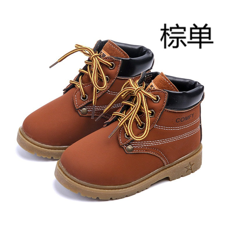 Children's snow boots warm Martin boots England beef tendon bottom boots children's cotton shoes