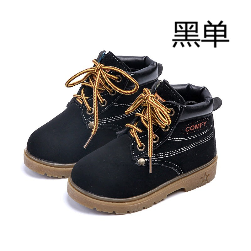 Children's snow boots warm Martin boots England beef tendon bottom boots children's cotton shoes