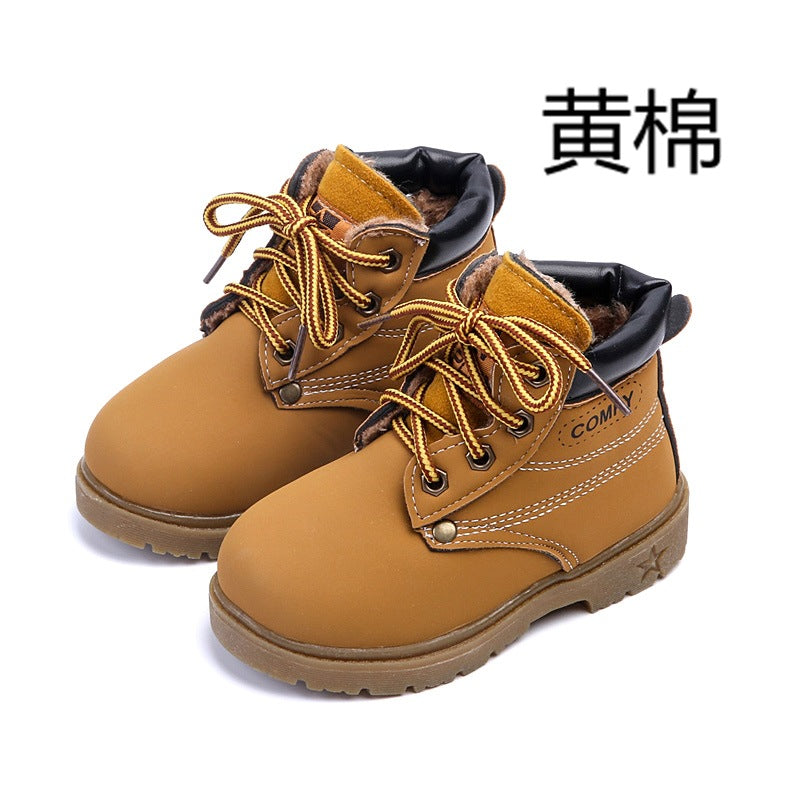 Children's snow boots warm Martin boots England beef tendon bottom boots children's cotton shoes