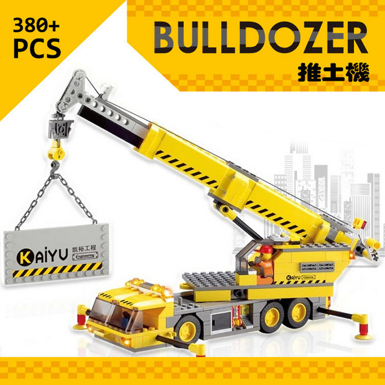 Kaizhi Construction Engineering Series Crane Children's Puzzle Assembling Plastic Building Blocks Boy Toy