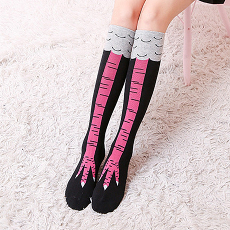 Chicken foot socks, tide socks, Japanese net celebrity, long scheming, thin, middle tube socks, female over-the-knee chicken feet, couples funny vibrato