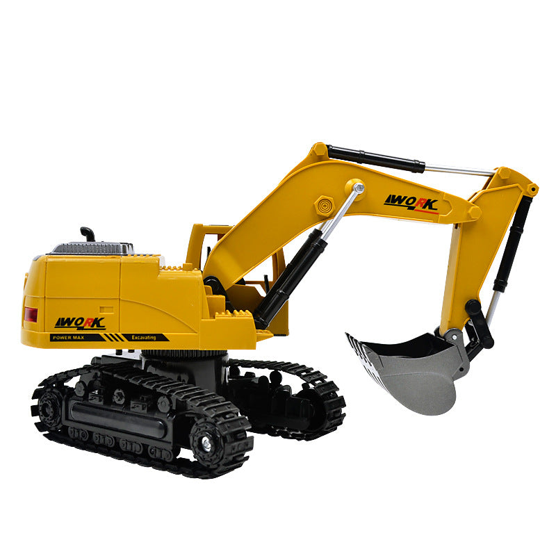 2.4G eight-way alloy excavator 1:24 wireless remote control excavator children charging remote control car toy