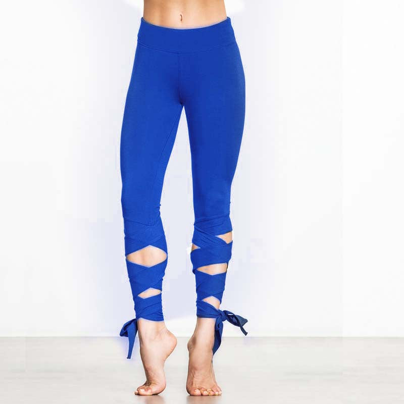 New winding yoga pants fitness pants dance ballet strap leggings
