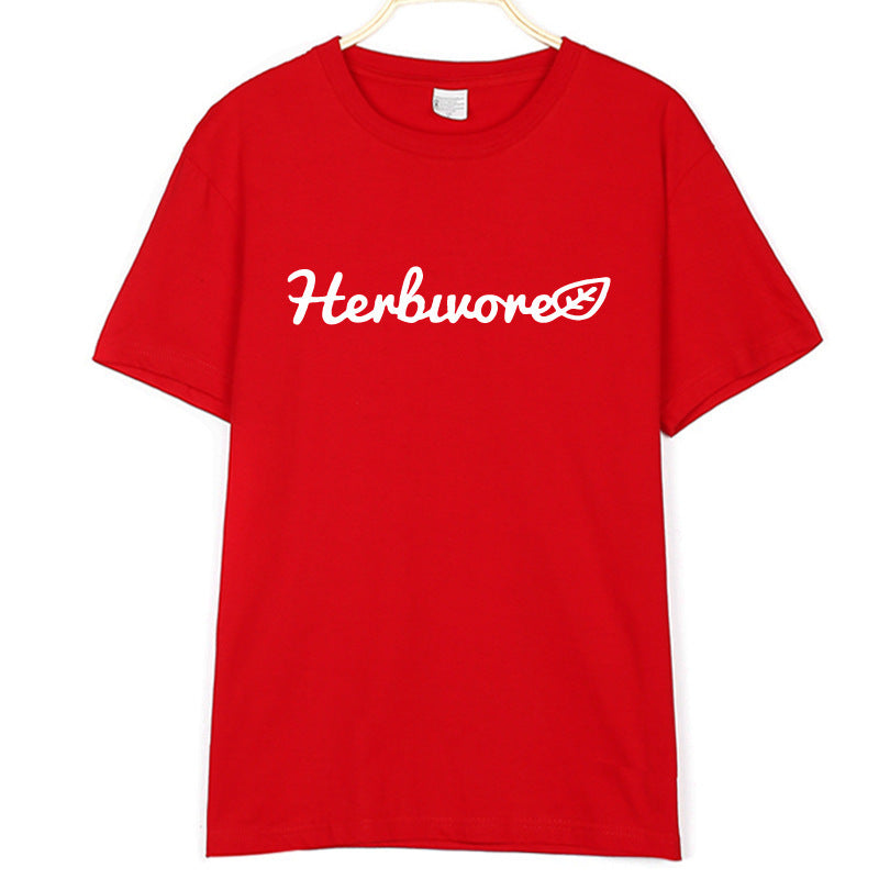 European and American HERBIVORE letter printing short-sleeved T-shirt