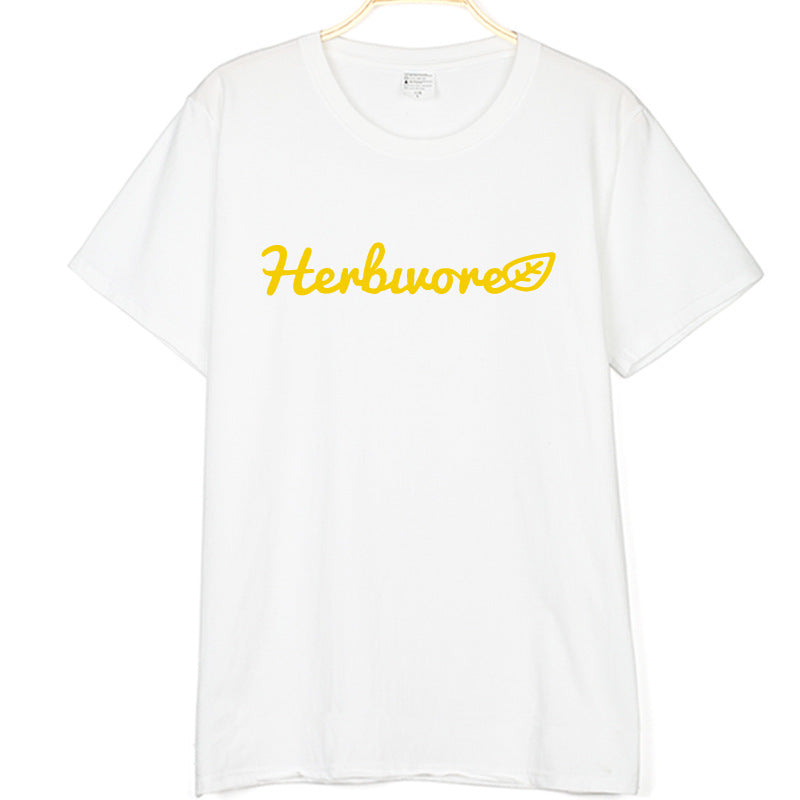 European and American HERBIVORE letter printing short-sleeved T-shirt