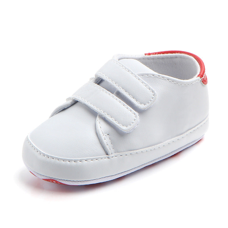 Velcro board shoes PU leather soft sole baby toddler shoes 0-1 years old