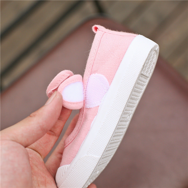 Korean fashion children's shoes children's canvas shoes bow baby shoes princess shoes girls casual shoes