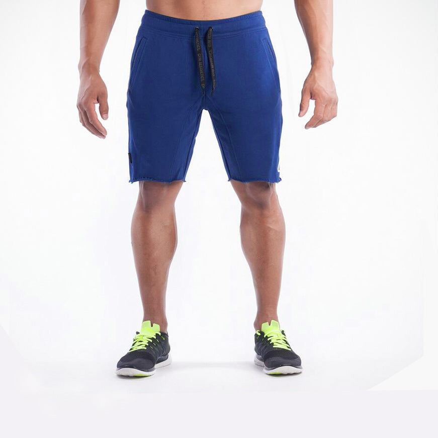 Muscle boy cotton sports fitness sweat-absorbent slim 5 points pants loose running trend stretch shorts