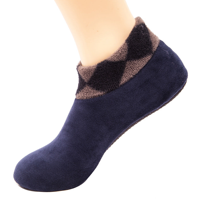 Adult floor socks women non-slip, men's socks warm and velvet thickened winter coral fleece indoor socks