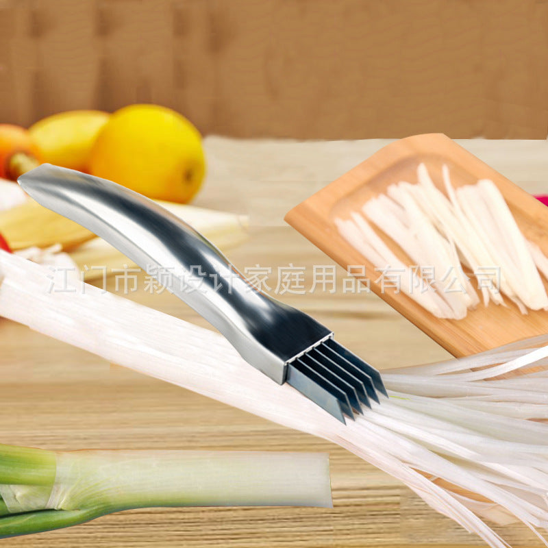 Stainless steel onion cutter, onion cutter, shredding artifact, green onion knife, onion seedling knife, kitchen gadget