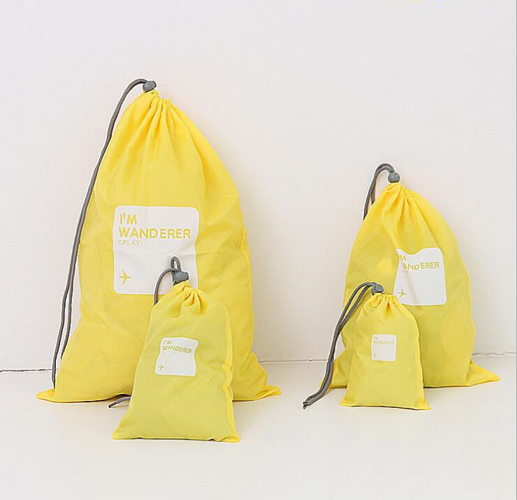 Travel storage four-piece shopping storage suit underwear clothing shoes finishing bag bundle pockets drawstring bag debris bag