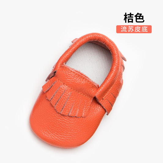Leather toddler shoes baby shoes soft baby shoes leather tassels