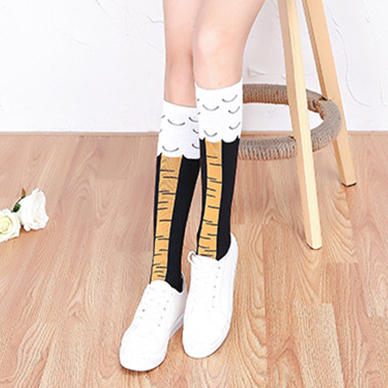 Chicken foot socks, tide socks, Japanese net celebrity, long scheming, thin, middle tube socks, female over-the-knee chicken feet, couples funny vibrato