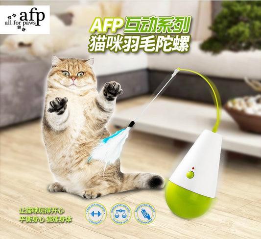 all for paws AFP cat intelligence toy electric funny cat stick feather spinning tumbler