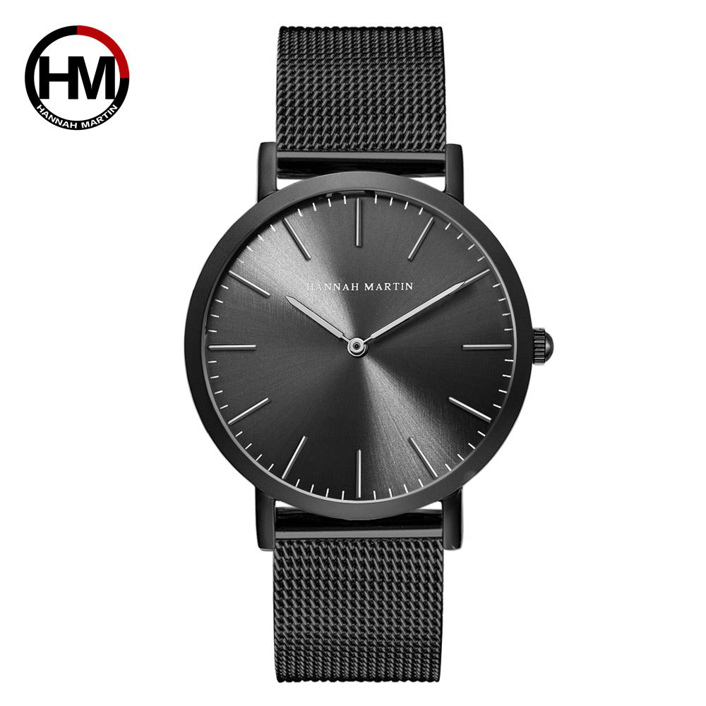 Japanese movement male and female neutral stainless steel steel mesh belt furnace plating new waterproof cross-border authorized watch
