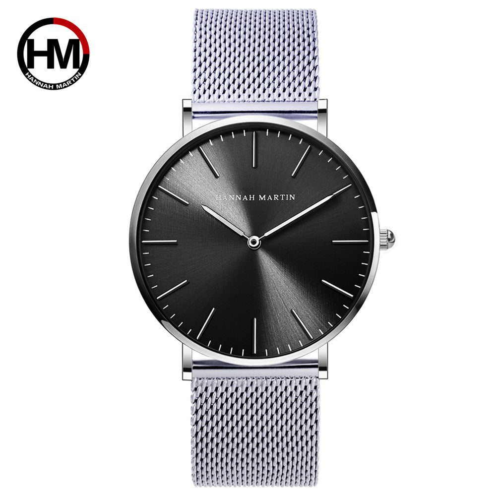 Japanese movement male and female neutral stainless steel steel mesh belt furnace plating new waterproof cross-border authorized watch