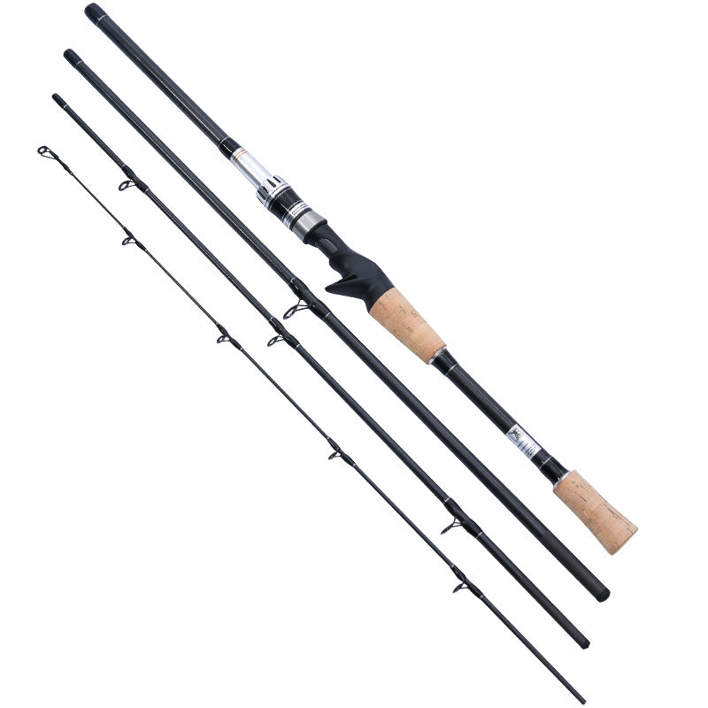 4-section road rod, short section carbon fishing rod, portable fishing rod 2.1 meters 2.4 meters hard fishing rod, fishing rod, fishing gear