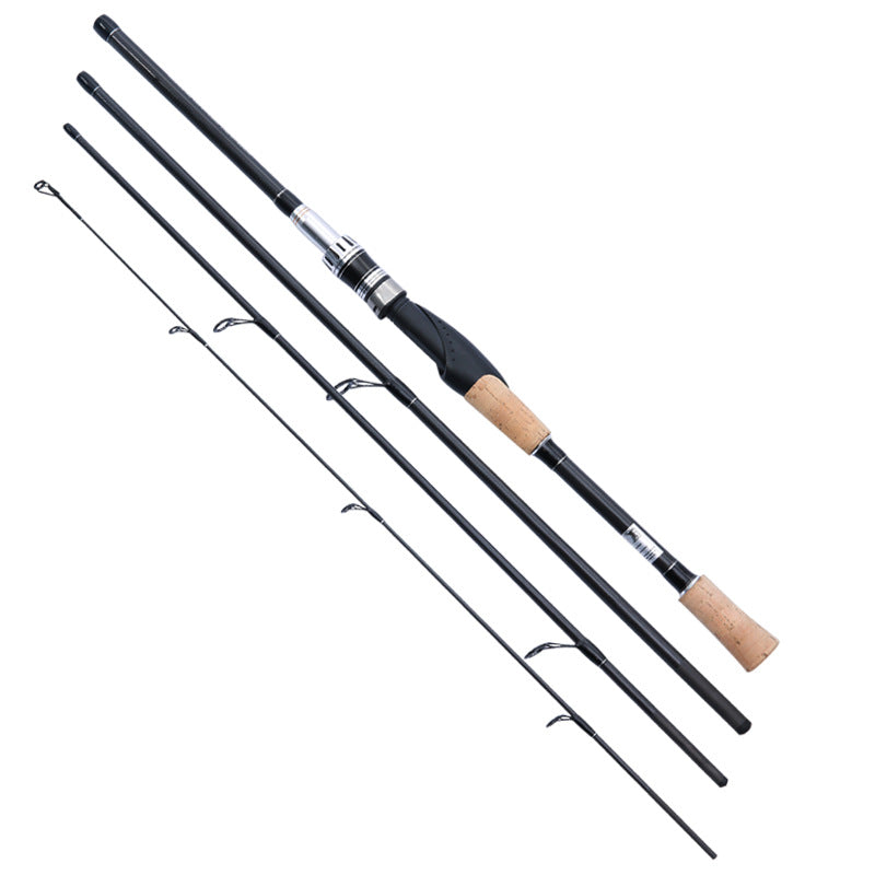 4-section road rod, short section carbon fishing rod, portable fishing rod 2.1 meters 2.4 meters hard fishing rod, fishing rod, fishing gear