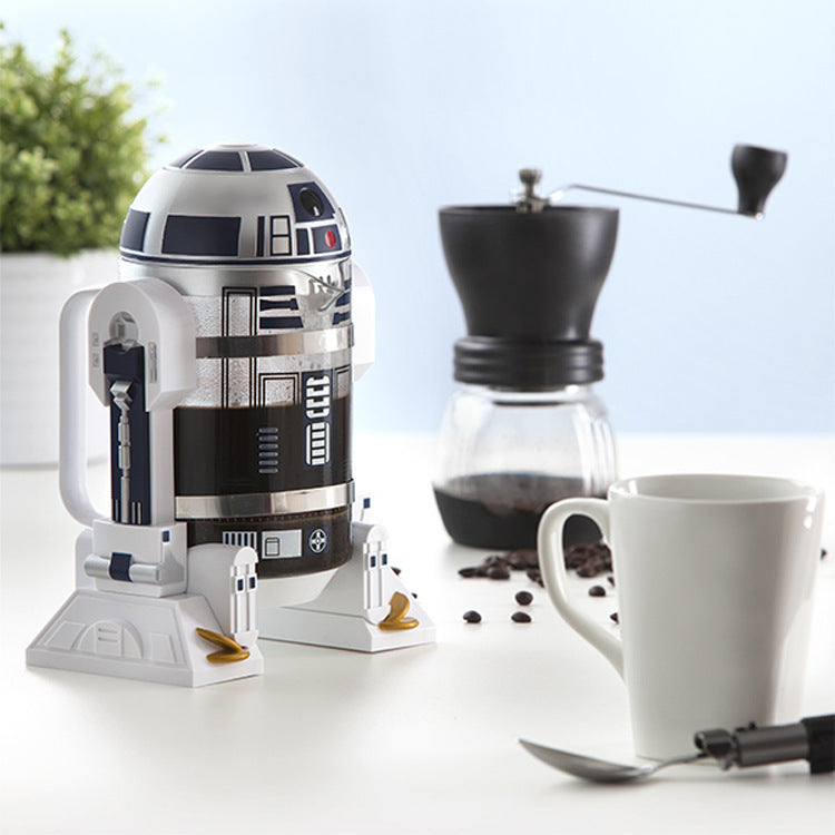 R2D2 robot household mini hand coffee machine, insulation pot, coffee pot, Mocha press pot
