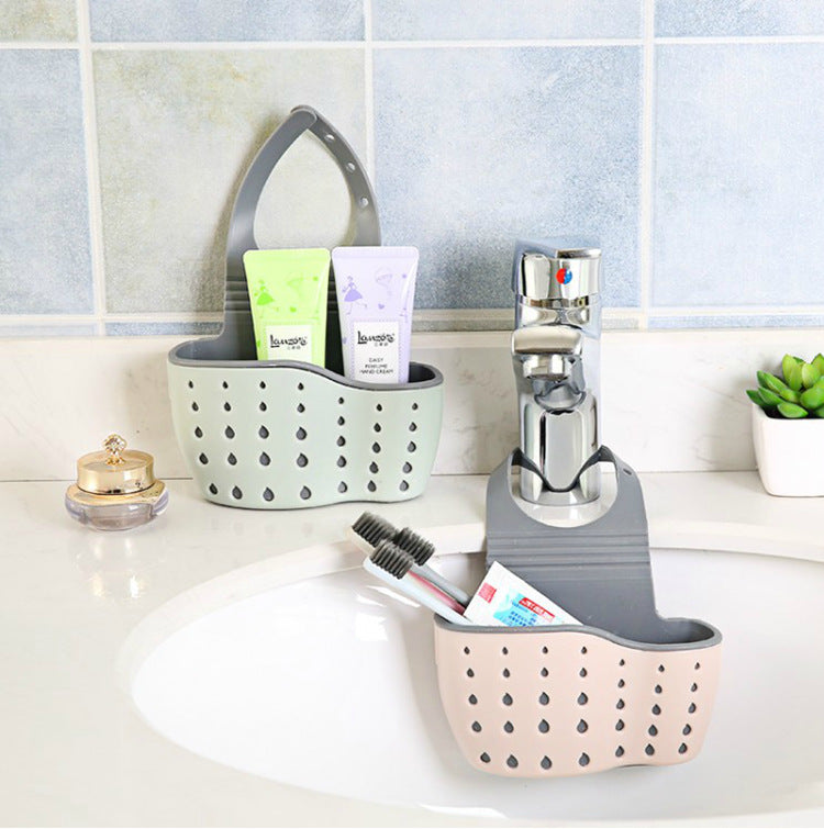 Kitchen double sink hanging bag drain basket adjustable snap-on kitchen bathroom drain bag