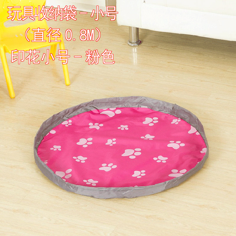 150cm Round Kids Toy Storage Bag Portable Play Mat Lego Storage Blanket For Toy Baby Playing Floor Blanket Mat Travel Picnic Mat