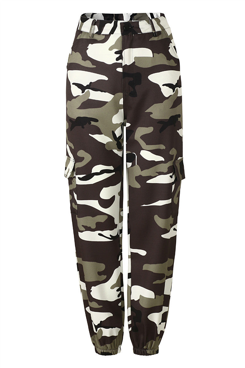 Hot sale European and American camouflage print tooling denim casual harem pants